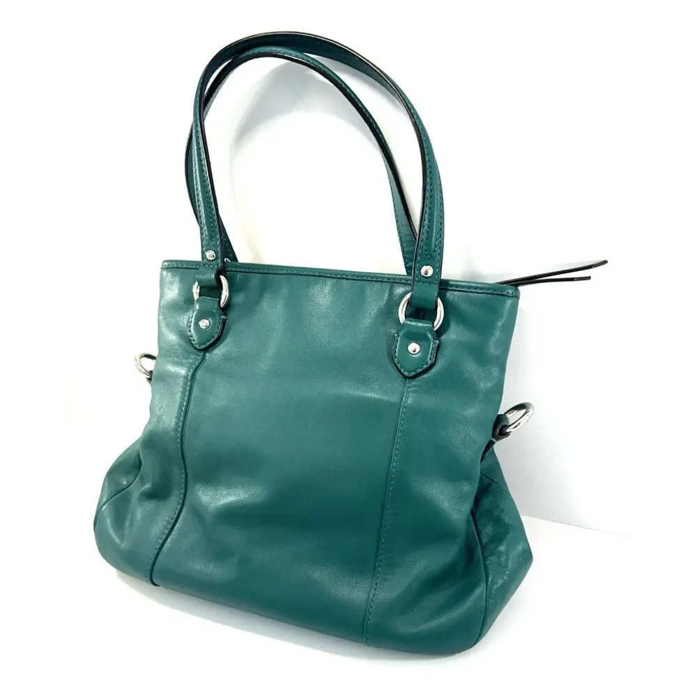 COACH Teal Leather Daisy Mia Crossbody Shoulder Bag & Matching Wallet Set